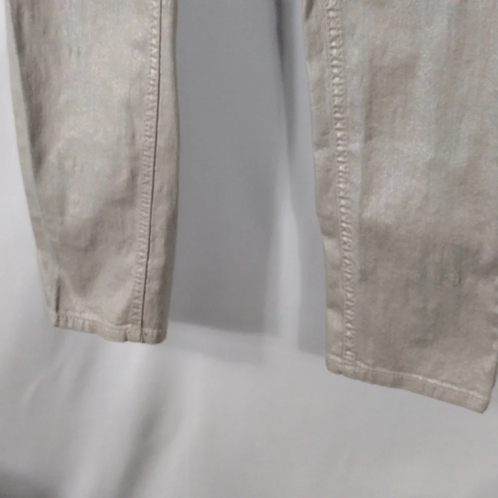 EUC Seven7 Tan Metallic Skinny jeans size 4 - Picture 2 of 15